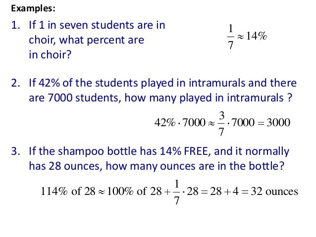 One seventh is about 14 percent