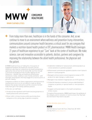 MWW Capabilities - Consumer Healthcare
