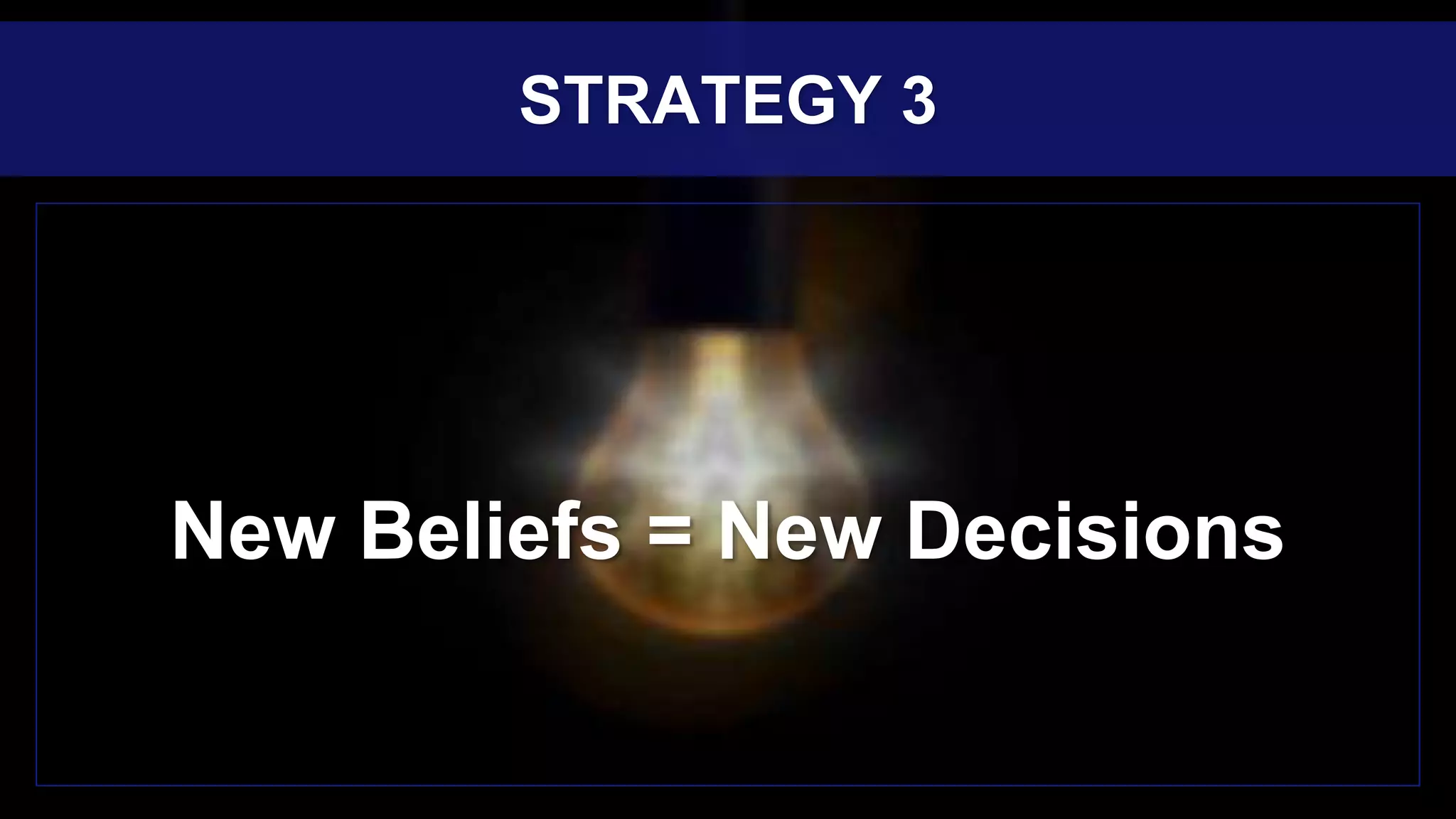 New Beliefs = New Decisions
STRATEGY 3
 