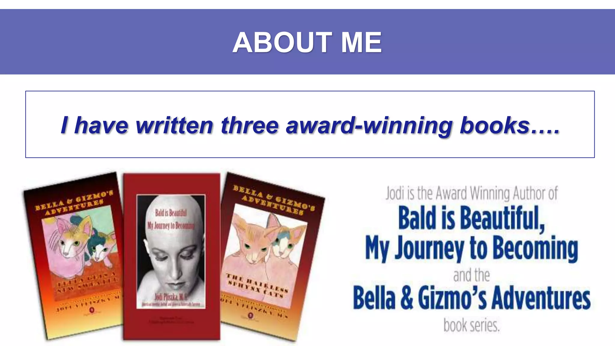I have written three award-winning books….
ABOUT ME
 
