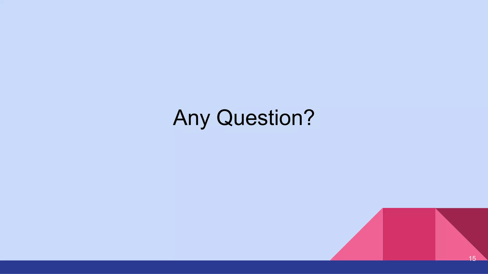 15
Any Question?
 