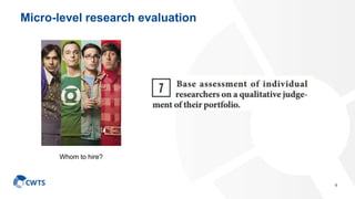 Micro-level research evaluation
4
Whom to hire?
 