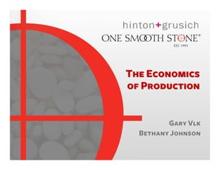 The Economics
of Production


         Gary Vlk
  Bethany Johnson
 