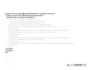 Activitystreams provides a common language to describe social interactions... eschnou   posted  a note 