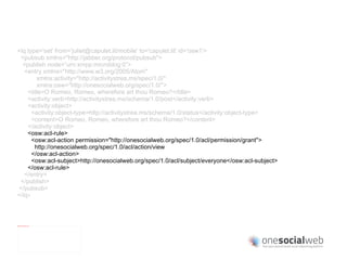 Activitystreams provides a common language to describe social interactions... eschnou   liked  a video 