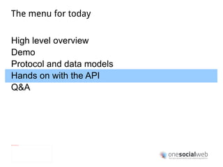 … building upon existing Atom elements title + link + summary + author  + id + updated + verb  +  object-type  +  target 