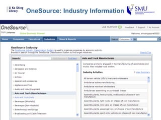 OneSource: Industry Information 