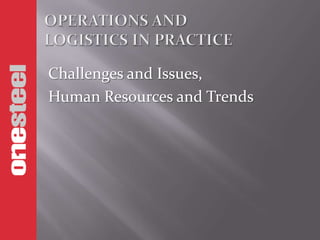Challenges and Issues,
Human Resources and Trends
 