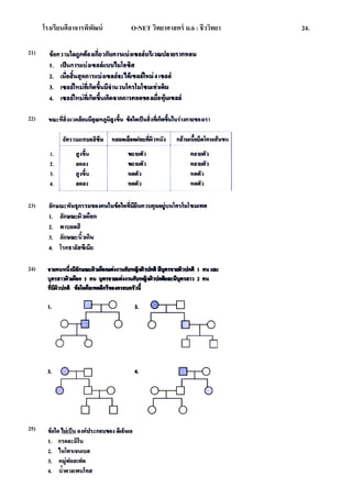 โรงเรียนศีลาจารพิพัฒน์ O-NET วิทยาศาสตร์ ม.6 : ชีววิทยา 24.
21)
22)
23)
24)
25)
 