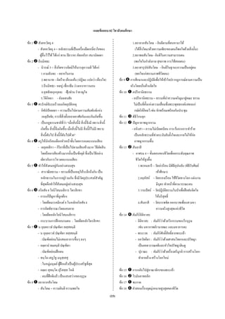 เฉลยข้ อสอบ 02 วิชาสั งคมศึกษา

ข้อ 1    สังคหวัตถุ 4                                                                                1.ยถาลาภสันโดษ - ยินดีตามที่ตนหามาได้
        - สังคหวัตถุ 4 = หลักธรรมที่เป็ นเครื่ องยึดเหนี่ยวใจของ                                        (ได้สิ่งใดมาด้วยความเพียรของตนก็พอใจด้วยสิ่ งนั้น)
          ผูอื่นไว้ได้ ได้แก่ ทาน ปิ ยวาจา อัตถจริ ยา สมานัตตตา
             ้                                                                                       2.ยถาพลสันโดษ - ยินดีในความสามารถตน
ข้อ 2    ถีนมิทธะ                                                                                      (พอใจในกําลังกาย สุ ขภาพ การใช้สอยตน)
        - นิวรณ์ 5 = สิ่ งกีดขวางจิตมิให้บรรลุความดี ได้แก่                                          3.ยถาสารุ ปปสันโดษ - ยินดีในฐานะความเป็ นอยูตน         ่
            1.กามฉันทะ - อยากในกาม                                                                      (พอใจแก่สถานภาพชีวตตน)      ิ
             2.พยาบาท - คิดร้าย เคืองแค้น (ปฏิฆะ แปลว่า เคืองใจ)                          ข้อ 9    การศึกษาและปฏิบติเพื่อให้เข้าใจปรากฏการณ์ตามความเป็ น
                                                                                                                           ั
             3.ถีนมิทธะ - หดหู่ เซื่องซึม ง่วงเหงาหาวนอน                                           จริ งโดยเน้นด้านจิตใจ
             4.อุทธัจจกุกกุจจะ -ฟุ้ งซ่าน รําคาญใจ                                        ข้อ 10     อปริ หานิยธรรม
            5.วิจิกิจฉา - ลังเลสงสัย                                                                - อปริ หานิยธรรม = ธรรมที่นาความเจริ ญมาสู่คณะ ธรรม
                                                                                                                                                ํ
ข้อ 3    ศรรักษ์ขบรถเร็ วจนเกิดอุบติเหตุ
                           ั                     ั                                                     ไม่เป็ นที่ต้ งแห่ งความเสื่ อมซึ่งพระพุทธองค์แสดงแก่
                                                                                                                     ั
        - อิทปปัจจยตา = ความเป็ นไปตามความสัมพันธ์แห่ ง
                  ั                                                                                     กษัตริ ยลิจฉวี เช่น จักพร้อมเพรี ยงกันประชุม
                                                                                                                 ์
             เหตุปัจจัย, การที่สิ่งทั้งหลายอาศัยกันและกันเกิดขึ้น                         ข้อ 11     พิธีโกนจุก
                                             ่
        - เป็ นกฎธรรมชาติที่วา “เมื่อสิ่ งนี้มี สิ่งนี้จึงมี เพราะสิ่ งนี้                ข้อ 12     ปั ญหาอาชญากรรม
                                                                     ็
            เกิดขึ้น สิ่ งนี้จึงเกิดขึ้น เมื่อสิ่ งนี้ไม่มี สิ่ งนี้กไม่มี เพราะ                    - อหิงสา = ความไม่เบียดเบียน การเว้นจากการทําร้าย
                                       ็ ั
            สิ่ งนี้ดบไป สิ่ งนี้ กดบไปด้วย”
                         ั                                                                             เป็ นหลักธรรมที่ช่วยระงับยับยั้งใจและกายไม่ให้ก่อ
ข้อ 4    ครู ให้นกเรี ยนเลือกหัวหน้าชั้นโดยการลงคะแนนเสี ยง
                       ั                                                                               อาชญากรรมขึ้น
        - เยภุยยสิ กา = กิริยาที่เป็ นไปตามเสียงข้างมาก วิธีตดสิ น            ั           ข้อ 13     สันยาสี
            โดยถือเอาเสี ยงข้างมากนั้นเป็ นข้อยุติ ซึ่งเป็ นวิธีอย่าง                                - อาศรม 4 = ขั้นตอนของชีวตเพือยกระดับคุณภาพ  ิ ่
            เดียวกับการโหวตคะแนนเสี ยง                                                                   ชีวตให้สูงขึ้น
                                                                                                             ิ
ข้อ 5                ั       ่ ั
         ทําให้สงคมอยูกนอย่างสงบสุ ข                                                                       1.พรหมจารี - วัยเล่าเรี ยน มีพิธีอปนยัน (พิธีรับศิษย์
                                                                                                                                                      ุ
        - สาราณี ยธรรม = ธรรมที่เป็ นเหตุให้ระลึกถึงกัน เป็ น                                                                 เข้าศึกษา)
            หลักธรรมในการอยูร่วมกัน ซึ่งมีวตถุประสงค์สาคัญ
                                           ่             ั                  ํ                              2.คฤหัสถ์ - วัยครองเรื อน ใช้ชีวตทางโลก แต่งงาน
                                                                                                                                                        ิ
           ที่สุดคือทําให้สงคมอยูอย่างสงบสุ ข
                                 ั             ่                                                                              มีบุตร ทําหน้าที่ตามวรรณะตน
ข้อ 6    อริ ยสัจ 4 โยนิ โสมนสิการ ไตรสิ กขา                                                               3.วานปัสถ์ - วัยปฏิบติธรรมในป่ าเพื่อฝึ กฝนจิตใจ
                                                                                                                                              ั
        - การแก้ปัญหาที่ถกต้อง       ู                                                                                       ให้บริ สุทธิ์
           : โดยยึดมรรคมีองค์ 8 ในหลักอริ ยสัจ 4                                                           4.สันยาสี - วัยบรรพชิต ออกบวชเพื่อแสวงหา
        - การคิดพิจารณาโดยแยบคาย                                                                                              ความจริ งสูงสุดแห่ งชีวต    ิ
           : โดยยึดหลักโยนิโสมนสิ การ                                                     ข้อ 14     คัมภีร์อิติหาสะ
        - กระบวนการฝึ กอบรมตน : โดยยึดหลักไตรสิ กขา                                                                                   ่
                                                                                                         - อิติหาสะ : คัมภีร์วาด้วยวีรกรรมของวีรบุรุษ
ข้อ 7    น อุจฺจจาวจํ ปณฺ ฑิตา ทสฺ สยนฺ ติ                                                                  เช่น มหากาพย์รามายณะ และมหาภารตะ
        - น อุจฺจจาวจํ ปณฺ ฑิตา ทสฺ สยนฺ ติ                                                              - พระเวท : คัมภีร์ศกดิ์สิทธิ์จากพระเจ้า
                                                                                                                                            ั
            : บัณฑิตย่อมไม่แสดงอาการขึ้นๆ ลงๆ                                                                                           ่
                                                                                                         - ภควัทคีตา : คัมภีร์วาด้วยศาสนวิทยาและปรัชญา
        - อตฺ ตานํ ทมยนฺ ติ ปณฺ ฑิตา                                                                        เป็ นยอดวรรณคดีและหัวใจปรัชญาฮินดู
            : บัณฑิตย่อมฝึ กตน                                                                                                            ่
                                                                                                         - ปุราณะ : คัมภีร์วาด้วยเรื่ องตรี มูรติ การสร้างโลก-
        - ทนฺ โต เสฏโฐ มนุสฺเสสุ                                                                            ทําลายล้าง-สร้างโลกใหม่
            : ในหมู่มนุษย์ ผูฝึกแล้วเป็ นผูประเสริ ฐที่สุด
                                   ้               ้
        - อตฺ ตา สุ ทนฺ โต ปุริสสฺ ส โหติ                                                 ข้อ 15    การกลับไปสู่ อาณาจักรของพระเจ้า
           : ตนที่ฝึกดีแล้ว เป็ นแสงสว่างของบุรุษ                                         ข้อ 16    โรมันคาทอลิก
ข้อ 8    ยถาลาภสันโดษ                                                                     ข้อ 17    ซะกาต
        - สันโดษ = ความยินดี ความพอใจ                                                     ข้อ 18    คําสอนเรื่ องจุดมุ่งหมายสูงสุดของชีวต
                                                                                                                                        ิ
                                                                                   (23)
 