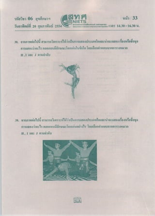 ข้อสอบวิชาสุขศึกษา Onet 54