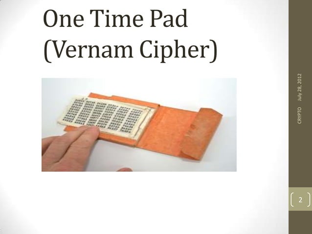 One Time Pad Encryption Technique | PPT | Free Download