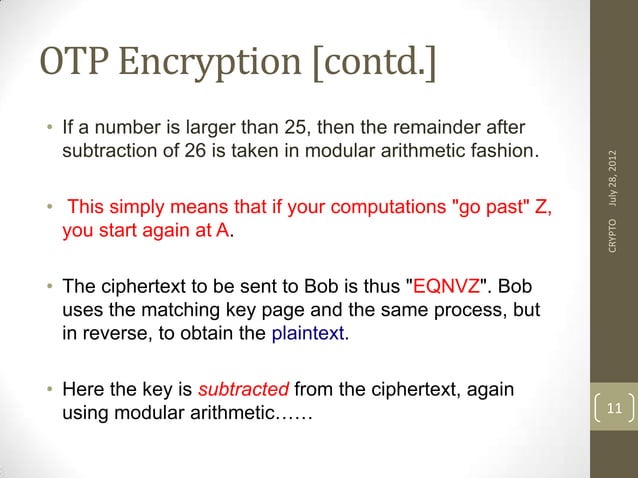 One Time Pad Encryption Technique