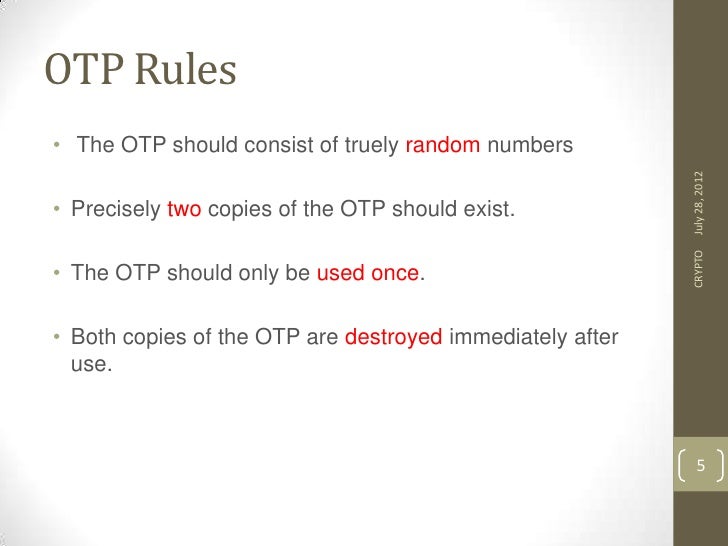 One Time Pad Encryption Technique