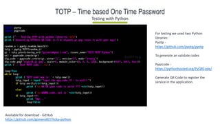 Pyotp Python ToTP | PPTX