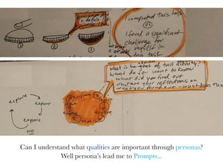 Can I understand what qualities are important through personas?
              Well persona’s lead me to Prompts...
 