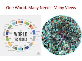 One World. Many Needs. Many Views
 