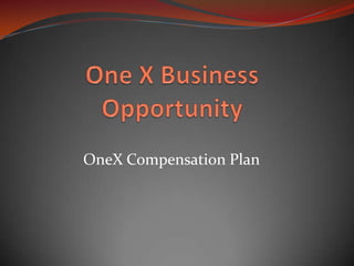 One X Business Opportunity OneXCompensation Plan 