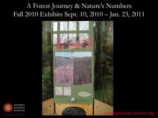 A Forest Journey & Nature’s Numbers Fall 2010 Exhibits Sept. 10, 2010 – Jan. 23, 2011www.gatewayscience.org