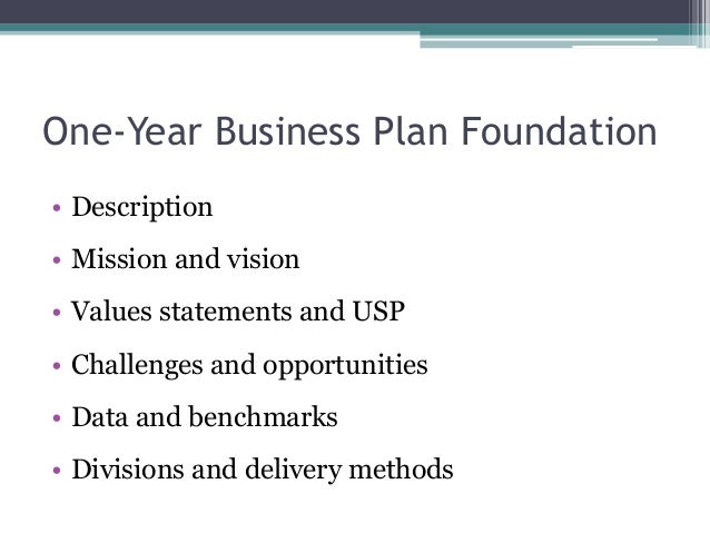 one year business plan
