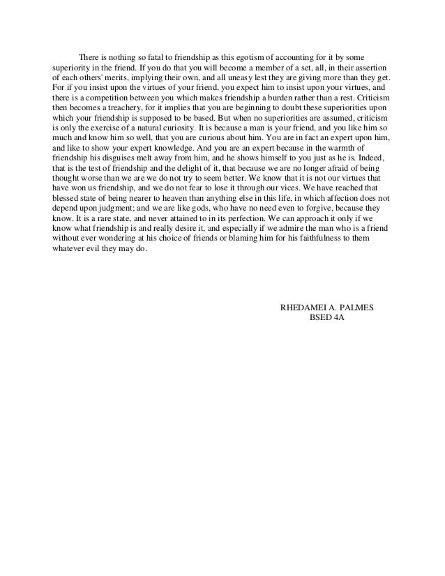 Introduction friendship essay