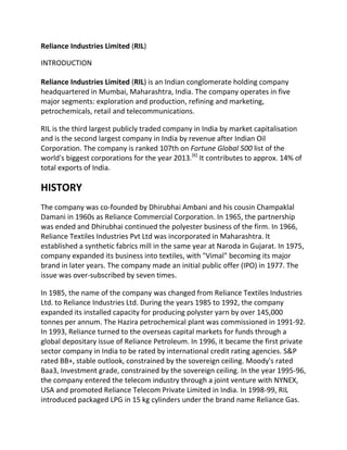 Intro About Ril Ongc | DOCX