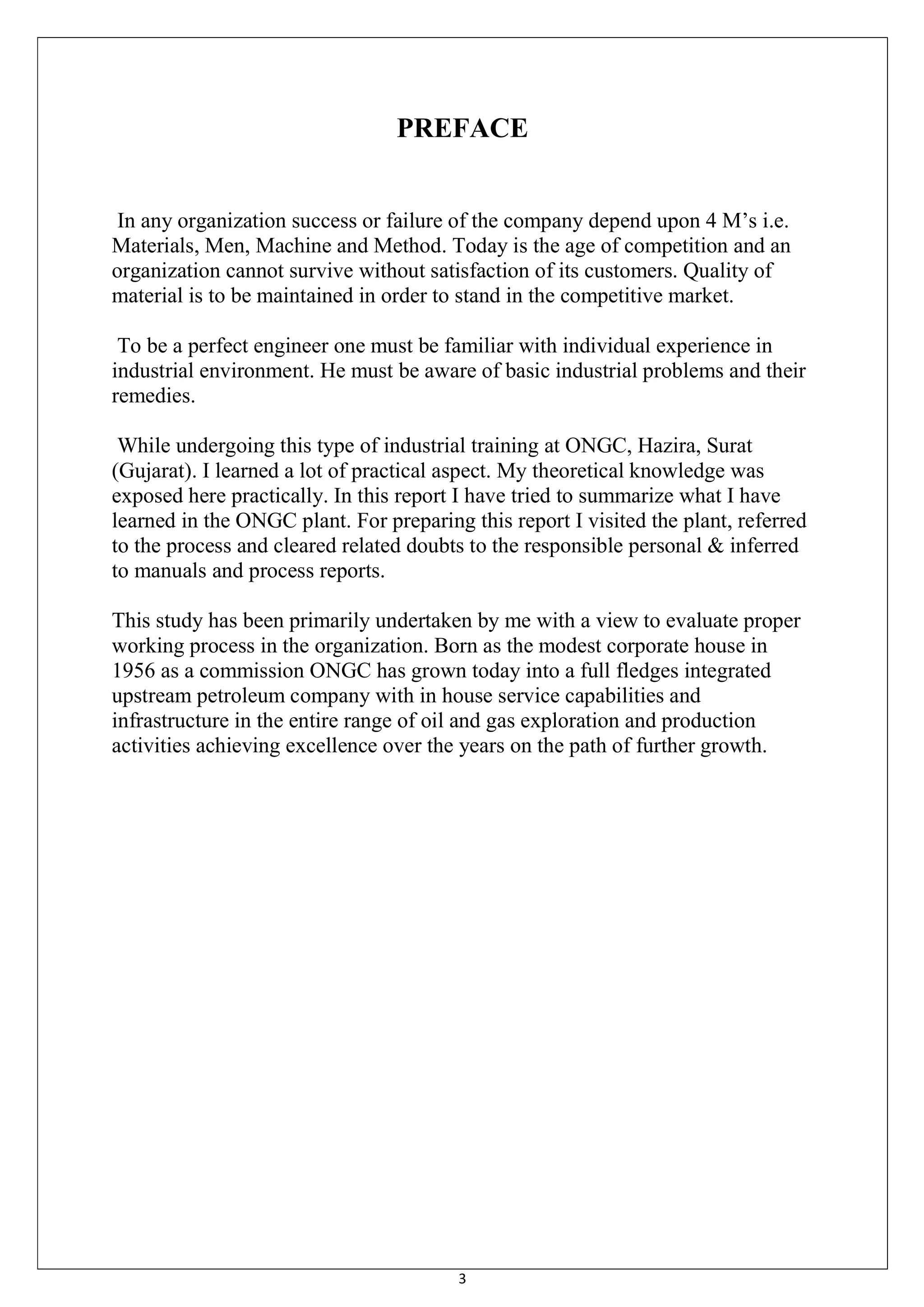 Ongc Project.pdf ONGC HAZIRA PROJECT REPORT | PDF