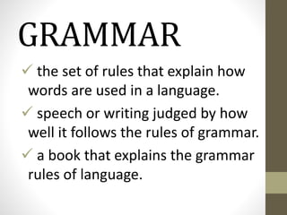 On grammar and language learning.Edtech | PPT