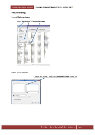 ILWIS Manual, ILWIS Practical, ILWIS Guide, Onidex Geo-Spatial ...