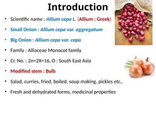 Cepa Form ONION production technology pptx for agriculture students | PPTX