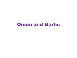 Onion and Garlic
 