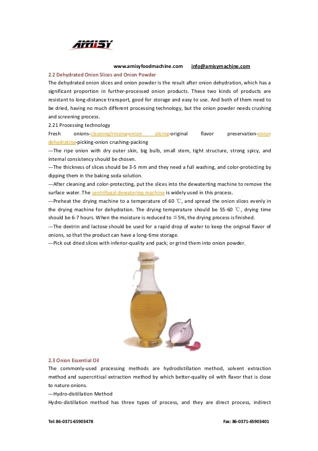 Onions deep processing technology and processed onion product