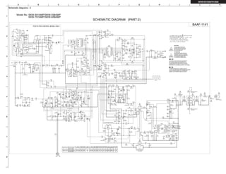 SKW-591/558/791/658
Schematic diagrams - 2
A
1
2
3
4
5
B C D E F G H
6
7
8
I J K
VAA
VSS
VB
+B
GND
-B
+12V
-12V
CSD
A_POWER
PROTECT
*
*
400kHz
400kHz
200kHz
Model No. SKW-591AMP/SKW-558AMP
SKW-791AMP/SKW-658AMP
SCHEMATIC DIAGRAM (PART-2)
FOR FILTER CONTROL MODEL ONLY
BAAF-1141
0.22u/275V
T2.5AL250V
0.001u/250V
*
*
*
0.001u/250V
*
*
POFF
BLUE RED
*
22u
-1A, -1B: 40V; -1C: 30V
*
*
*
-1A, -1B: -40V; -1C: -30V
0.22u/275V
*
0.001u/250V
FerriteCore
TR-25-15-12(Dot)
*
*
*
BAAF-1141-1B
BAAF-1141-1C
SKW-791<MDD>
SKW-591<MMK/Q>
BAAF-1141-1A SKW-591<MDS/D>
SKW-558<MMQ/A/P>
SKW-658<MMP>
NPT-1615S
NPT-1616S
100u/400V
100u/400V
NC
NC
180K
150K
180K
150K
220K 390K
180K 470K
1.2K
1.2K
2.2K
1.2K
5600/71
6800/56
5600/71
6800/56
10K
12K
5.6K
6.8K
NC
NC
ON
ON
T951 R738 C954 C955 R905 R908
R730 R434
R433 C901 C902
R465 R466 J951 J952
NPT-1615S 220K 390K 220u/250V 220u/250V 180K 180K 1.2K 2.2K 10K 5.6K 6800/56 6800/56 ON NC
D501
M1FL20U
C903
471
R557
10K
R901
6.8(1/4W)
R501
4.7(1/4W)
C434
102J
Q554
2SC2712
D551
UDZS5.6B
C922
10/50
R913
1K
R914
10K
Q954A
Q411 TC74HCU04AF
1
2
3
4
5
6
7
GND
8
OUT4
9
IN4
10
OUT5
11
IN5
12
OUT6
13
IN6
14
VCC
R405
NC
Q701
KRC104S
Q955A
Q724
KRA102S
C401
221
R401
100
R952
100K
AFIN D'ASSURER UNE PROTECTION
PERMANENTE CONTRE LES RISQUES
D'INCENDIE, REMPLACER UNIQUEMENT
PAR UN FUSIBLE DE MEME TYPE
ET CALIBRATION COMME INDIQUE.
ATTENTION
V A
THAT THE FUSE USED IS SLOW OPERATING TYPE
RATING REFER TO THE MAKING ADJACENT TO THE SYMBOL.
THIS SYMBOL LOCATED NEAR THE FUSE INDICATES
FOR CONTINUED PROTECTION AGAINST FIRE FUSE
HAZARD,REPLACE WITH SAME TYPE FUSE. FOR FUSE
CE SYMBOLE INDIQUE QUE LE FUSIBLE UTLISE EST
A LENT, E POUR UNE PROTECTION PERMANENTE,N'UTILISER
QUE DES FUSIBLES DE MEME TYPE. CE DARNIER EST
INDIQUE LA QU LE PRESENT SYMBOL EST APPOSE.
A
V
CAUTION
AND RATING INDICATED.
ONLY WITH FUSE OF SAME TYPE
AGAINST FIRE HAZARD, REPLACE
FOR CONTINUED PROTECTION
AFIN D'ASSURER UNE PROTECTION
PERMANENTE CONTRE LES RISQUES
D'INCENDIE, REMPLACER UNIQUEMENT
PAR UN FUSIBLE DE MEME TYPE
ET CALIBRATION COMME INDIQUE.
ATTENTION
V A
THAT THE FUSE USED IS SLOW OPERATING TYPE
RATING REFER TO THE MAKING ADJACENT TO THE SYMBOL.
THIS SYMBOL LOCATED NEAR THE FUSE INDICATES
FOR CONTINUED PROTECTION AGAINST FIRE FUSE
HAZARD,REPLACE WITH SAME TYPE FUSE. FOR FUSE
CE SYMBOLE INDIQUE QUE LE FUSIBLE UTLISE EST
A LENT, E POUR UNE PROTECTION PERMANENTE,N'UTILISER
QUE DES FUSIBLES DE MEME TYPE. CE DARNIER EST
INDIQUE LA QU LE PRESENT SYMBOL EST APPOSE.
A
V
CAUTION
AND RATING INDICATED.
ONLY WITH FUSE OF SAME TYPE
AGAINST FIRE HAZARD, REPLACE
FOR CONTINUED PROTECTION
Q301:A
NJM022M
3
2
1
J315
NC
R403
NC
C960
105K
D902
M1FL20U
T951
NPT-1616S
7
8
9
12
11
5
4
3
1
R918
150K
C914
104Z
Q911
KIA431A
Q912
KRC102S
R919
22K
C913
104Z
Q913
2SC2712
R553
470K
R559
470K
Q954B
C402
220/10
D432
1SS357(NC)
R409
22K
C409
330J
R407
3.3K
R315
3.3K
R361A
20K
8
9
6
7
5
R361B
20K
3
2
1
S301
NRSF-112-15SBM
5
10
9
8
7
6
1
2
3
4
R531
8.2K
+
C982
LE224-MX-C3.5
F901
R982
680K
R983
680K
R981
680K
C983
NC
L982
ELF18N008A
2
3 1
4
L981
ELF18N008A
3
2 4
1
325V
R951
M3R014C
D951
TS10B06G-07
1
3
4
2
C954
220/250
R957
47K
J952
J951
R963
680K
R964
680K
R954
680K
R953
680K
R956
18K
C957 470J
C962 102J
C968
103K
R955
680K
R958
12K
C959
221J
R959
47
C961
102J
Q955B
C967
106K/25
Q953
L6591
1
LINE
2
DIS
3
ISEN
4
SS
5
OSC
6
VREF
7
COMP
8
PFC_STOP
9
Vcc
10
LVG
11
GND
12
NC
13
FGND
14
HVG
15
BOOT
16
HVSTART
C965
104J
L951
LBC2518T220M
D957
M1FL20U
D956
M1FL20U
15V
C964
104Z
C963
22/50
R966
22(1/4W)
R962
1K
Q951
TK10A60D
3
1
2
T952
NPT-1617S
7
9 4
2
C973
DE1E3KX102MB4BL01
R973
NC
R974
0
R923
47K
C923
106K/25
C905
220/35
R902
4.7(1/4W)
L901
22uH
D901
D15XBN20
1
3
4
2
R731
100K
C908
102J
R728
47K
Q725
2SC3324-GR R729
10K
R738 390K
R730
220K
D717
UDZS5.6B
D716
1SS352
Q722
KRA102S
R724
4.7K
R722
22K
D715 1SS352
R735 12K
C722
222K
C720
47/25
C718
104Z
Q718
KRA102S
Q735
KRC102S
Q731
KRC103S
R718
22K
D718
1SS352
R714
47K
C714
22/50
Q716
KRA103S
R732
33K
R716
47K
D731
1SS352
R311
100K
C311
100/10
R312
100K
R314
3.3K
R313
3.3K
C312
334J
R316
5.6K
C313
104J
Q302:B
NJM4580M-D
6
5
7 C314
47/50
R317
2.2K
R319
100K
C316
104J
R320
5.6K
R321
270
C315
334J
R322
22
R323
22
D312
UDZS12B
D311
UDZS12B
C317
100/10
C318
100/10
Q302:A
NJM4580M-D
4
2 3
8
1
P311A
P311B
R301
1K
Q301:B
NJM022M
5
6
8
7
4
Q303:B
NJM4580M-D
7
6
5
Q303:A
NJM4580M-D
4
2 3
8
1
P301
NPJ-1PDB556
1
2
R302
N17RGL20KB15M
C301
221J
C302
100/25
R304
56K
R306
6.8K
R305
22K C303
223J
R307
270
R308
0
C343
100/25
C345
100/25 R332
100
R331
100
C701
470/10
R701
39K
R702
680K
D706
1SS352
Q703
2SC2712
R703
820K
R704
39K
Q702
KRC102S
R713
47K
D713
1SS352
R715
470
R723
22K
Q720
KRC102S
Q721
KRC103S
Q723
KRC102S
C723
104Z
R727
10K
R720
47K
Q719
2SC2712
R721
22K
C731
47/50
R719
3.9K
D714 1SS352
Q732
KRA103S
C732
1/50
R705
470K
Q734
KRC102S
R733
10K
Q733
2SC3324-GR
R737
3.3K
P632A
NPLG-3P131
3
2
1
Q704
KRA102S
R725
10K
Q711
2SA1312-GR
D711
1SS352
R712
47K
D712
1SS352
R739
1.5K
D732
UDZS5.6B
R463
4.7K
C462
104Z
R462
4.7K
Q461
LM61CIZ
G
O
Vs
C452
102J
C451
1/50
R453
8.2K
R452
120K
R451
47K
C454
104Z
+5V
R461
10K
R464
6.8K
R415
470
R417
470
R413 1K
C414 471J
R412 100K
R414 2.7K C411
104Z
R411
100
R421
150
C423
222K
C422
222K C421
222J
C431
220/25
R431
10K
5V
D431
1SS357(NC)
Q435
78L05
O
G
I
C435
104Z
C433
102J
Q433
2SA1312-GR
R437
10K
R435
47K
R506
22K(1/4W)
C502
104Z
R502
10K
R505
33
R433
1.2K(2W)
Q501
IRS2092
1
VAA
2
GND
3
IN-
4
COMP
5
CSD
6
VSS
7
VREF
8
OCSET
9
DT
10
COM
11
LO
12
VCC
13
VS
14
HO
15
VB
16
CSH
D502
1SS352
R513
33(1/4W)
R511
33(1/4W)
R512
12K
R509
22K
R510
22K
R504
6.8K
R503
3.3K C501
470/25
R507
3.3K
C504
104Z
C503
100/25
R508
8.2K
R525
47K(1/4W)
R528
33(1/4W)
Q551
2SC2712
C551
104Z
Q553
2SC2712
R555
47K
R556
47K
C552
100/25
R554
5.6K
R551
10K
Q555
2SA1312-GR
R558
10K
R434
2.2K(2W)
R438
10K
D552
UDZS5.6B R552
10K
R560
470K
R436
10K
Q436
79L05
O I
G
-5V
C436
104Z
R532
2.7K
R432
10K
C432
220/25
R514
12K
C515
471 L541
R543
1K(1/4W)
R544
1K(1/4W)
C542
ECQE250V-154J
R542
22
C543
102J
C541
ECWF4334JLC
C517
334
D515
M1FL20U
D516
M1FL20U
R516
10(1/4W)
R515
10(1/4W)
C516
471
Q502
IRFI4212H-117P
4
2
1
3
5
P541A
P541B
Q502A
R969
22(1/4W)
R968
22K(1/4W)
Q952
TK10A60D
3
1
2
R965
22K(1/4W)
C911
10/100
C912
10/100
R917
0
R915
560K
-12V
R916
47K
D921
UDZS12B
C921
10/50
D912
M1FL20U
R912
4.7(1/4W)
L912
LBC2518T470M
L911
LBC2518T470M
R911
4.7(1/4W)
D911
M1FL20U
D922
UDZS12B
R922
4.7K(1W)
12V
R924
470(1/4W)
R921
1K(1W)
R961
0.1(2W)
R905
180K
Q903
KRC102S
Q902
KRA102S
C907
47/25
C906
104Z
C902
5600/71
D903 1SS357
Q901
78M12
O G I
C904
ECWH8223HA
C909
104Z
R907
33K
R908
180K
C910
104Z
R906
33K
L902
22uH
Q462
2SA1162-GR
Q454
2SA1162-GR
Q434
2SC3324-GR
Q552
2SC3324-GR
C984
LE224-MX-C3.5
C955
220/250
C971
DE1E3KX102MB4BL01
C972
DE1E3KX102MB4BL01
P951A
NPLG-2P631
1
2
C901
5600/71
C956
ECWF4334N861
C703
102J
R353
150K
C351
10/50
R351
5.6K
R352
100K
D351
UDZS3.6B
D352
UDZS3.6B
R354
180
C354
10/50
D353
1SS352
R355
22
Q453
2SA1162-GR
R467
330K
Q451
2SC2712
C463
104Z
Q463
2SA1162-GR
R465
12K
R466
6.8K
 