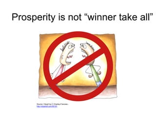 Prosperity is not “winner take all” 
Source: Clipart by C Charley-Franzwa - 
http://clipartof.com/50191 
 