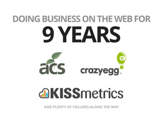 DOING BUSINESS ON THE WEB FOR

      9 YEARS

      AND PLENTY OF FAILURES ALONG THE WAY
 