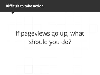 Difficult to take action




      If pageviews go up, what
           should you do?
 