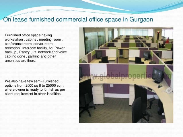 On lease furnished commercial office space in gurgaon