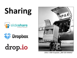 Sharing



          1956: 5 MB Festplatte „IBM 305 RAMAC“
 