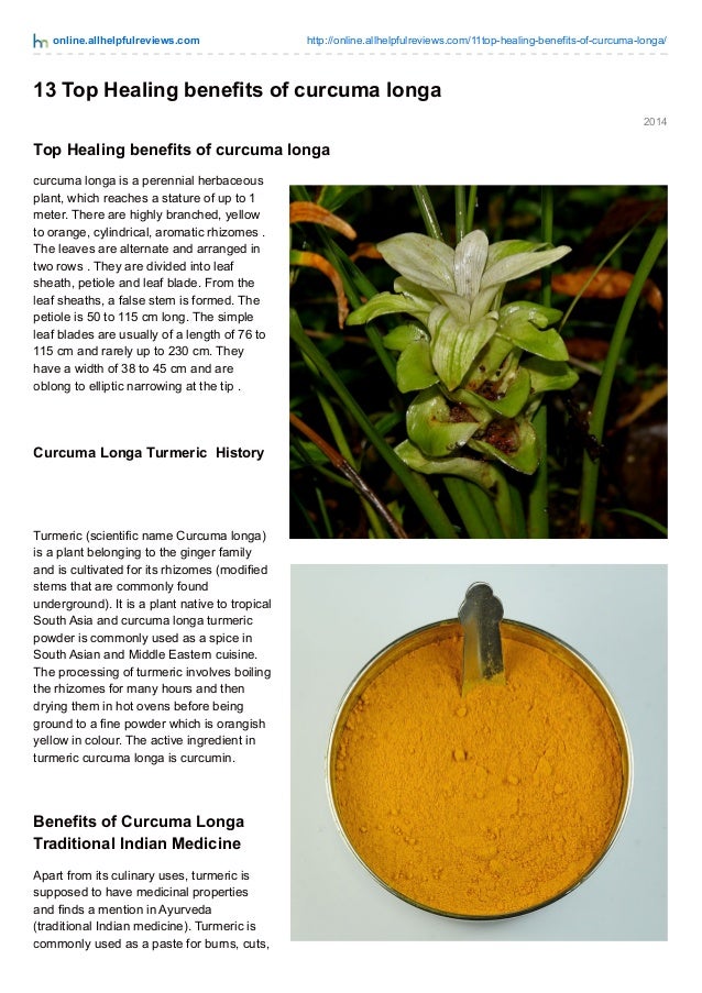 13 Top Healing benefits of curcuma longa