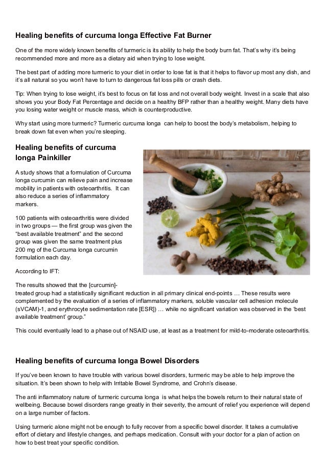 13 Top Healing benefits of curcuma longa