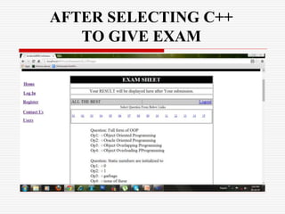 ONLINE EXAMINATION on ASP.NET
