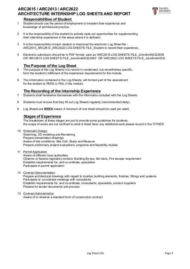 Architecture Design Sheet Format internship log sheet and report Architecture Design Sheet Format internship log sheet and report