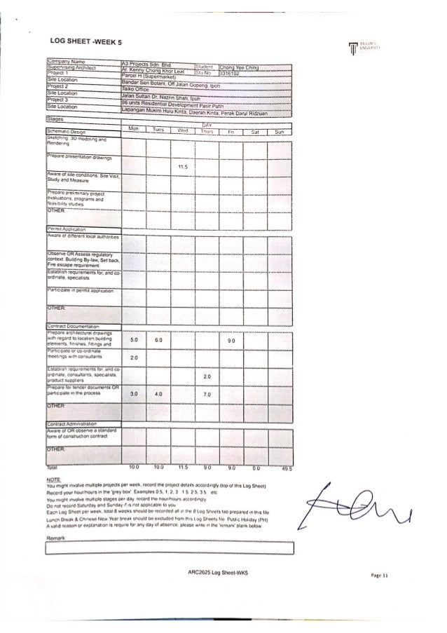 internship log sheet and report log sheet