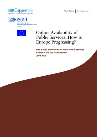 Online Availability Of Public Services How Is Europe Progressing