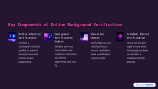 Verfication Process Background Online Background Verification: Process, Benefits, and Best Practices | PDF