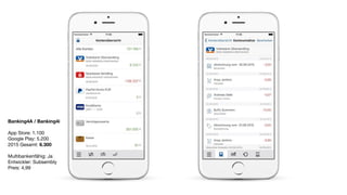 Banking4A / Banking4i
App Store: 1.100

Google Play: 5.200

2015 Gesamt: 6.300

Multibankenfähig: Ja

Entwickler: Subsembly 

Preis: 4,99

 