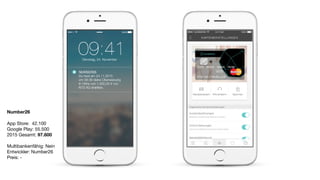 Meine Bank
App Store: 130.000

Google Play: 291.300

2015 Gesamt: 421.300

Multibankenfähig: Nein

Entwickler: Deutsche
Bank

Preis: -

 