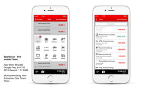 Sparkasse+
App Store: 70.400

Google Play: 118.000

2015 Gesamt: 188.400

Multibankenfähig: Ja

Entwickler: Star Finanz

Preis: 0,99 EUR

 