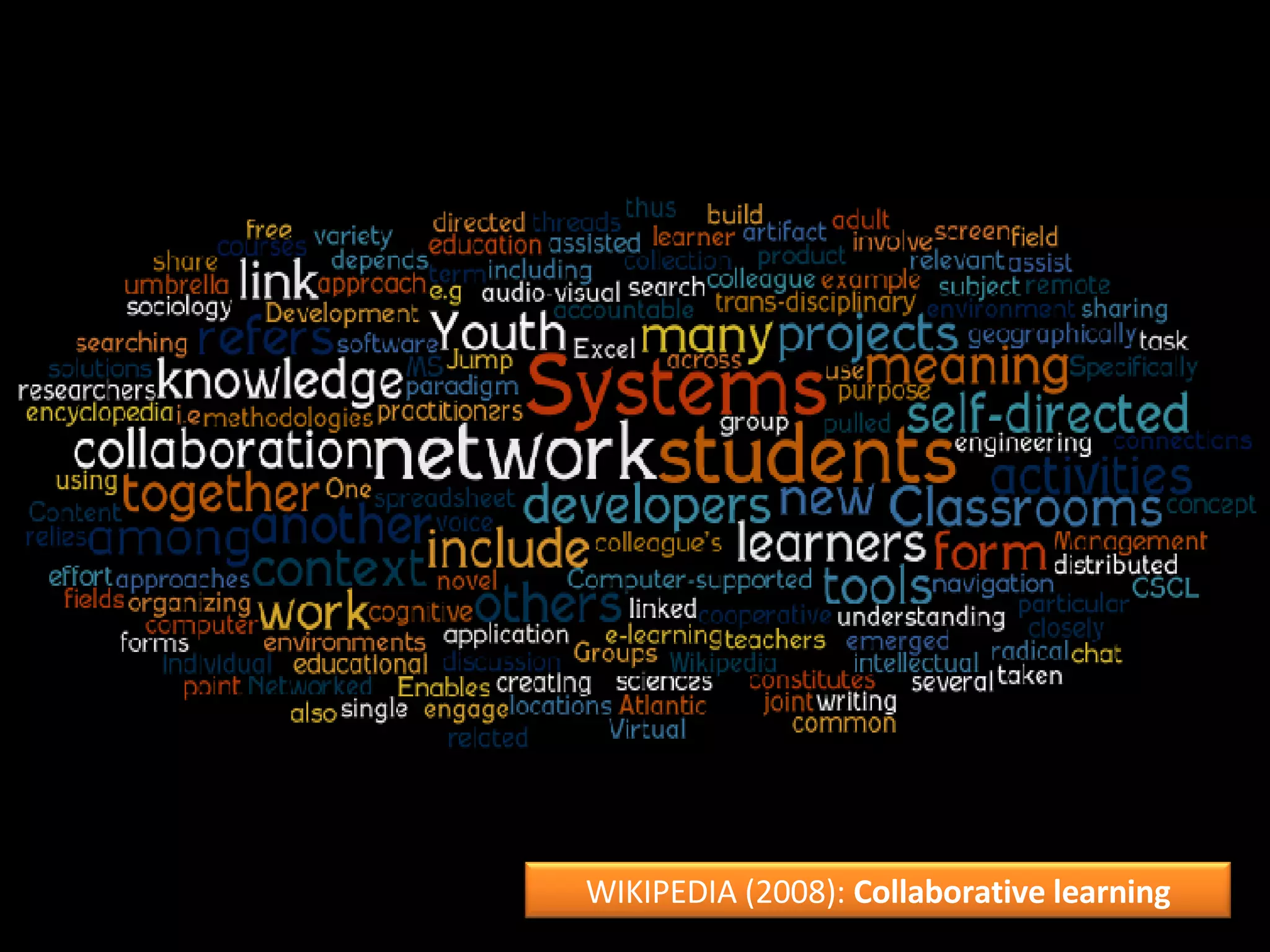 WIKIPEDIA (2008):  Collaborative learning 
