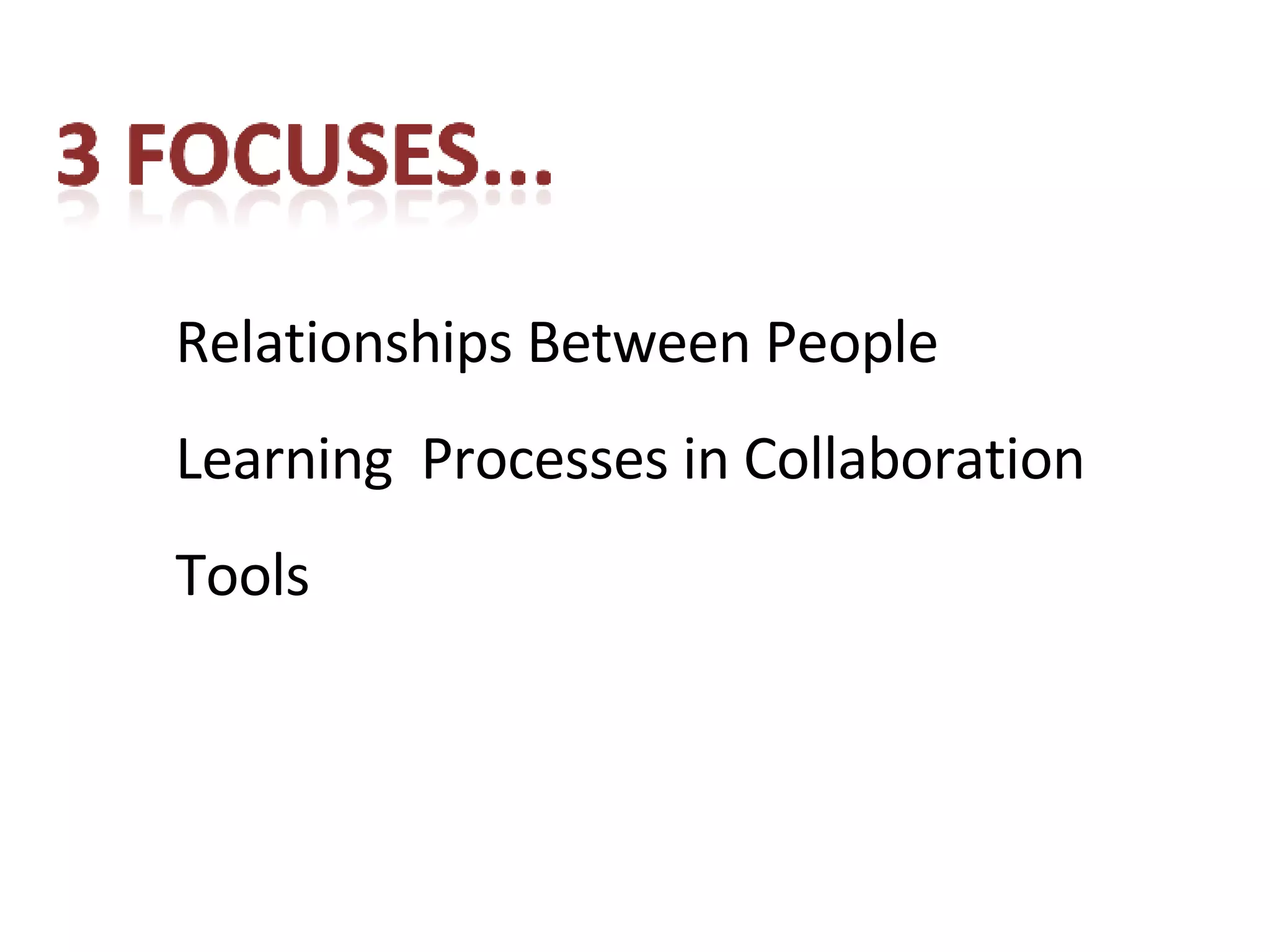 Relationships Between People Learning  Processes in Collaboration Tools 